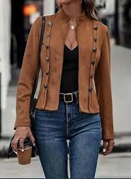 Women's casual suede jacket